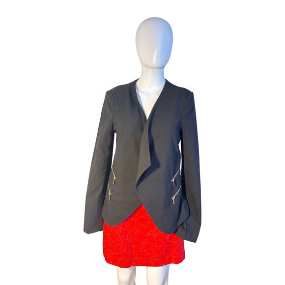 Calvin Klein Women’s Jacket Size 8 – Black Zip Pocket Coat – - Picture 1 of 9